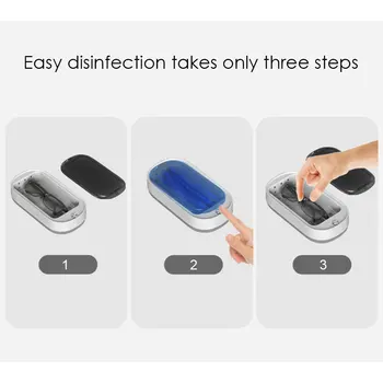 

UV Cleaning Box Traveling Portable Automatic Cleaning Case with Lid Built-in UV Light For Phone Jewelry Cleaning Tools