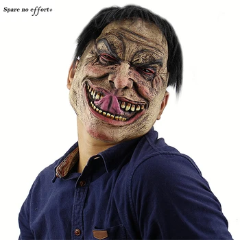 

Halloween Funny Wretched Man latex Clown Mask Hood Mask Horror Halloween Carnival latex Mask Helmet Costume Props Tongue