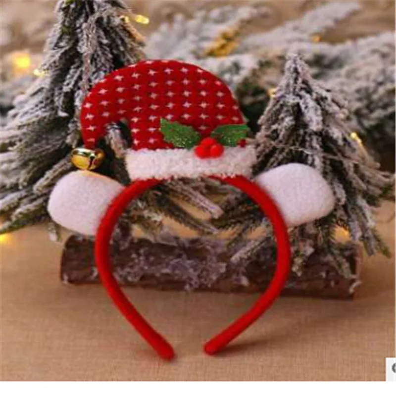 Рождественская повязка на голову для взрослых и детей Новинка оленьи рожки на ободке костюм с головным убором миловидный зажим для волос головной убор Santa вечерние аксессуары для волос - Цвет: Red Dot