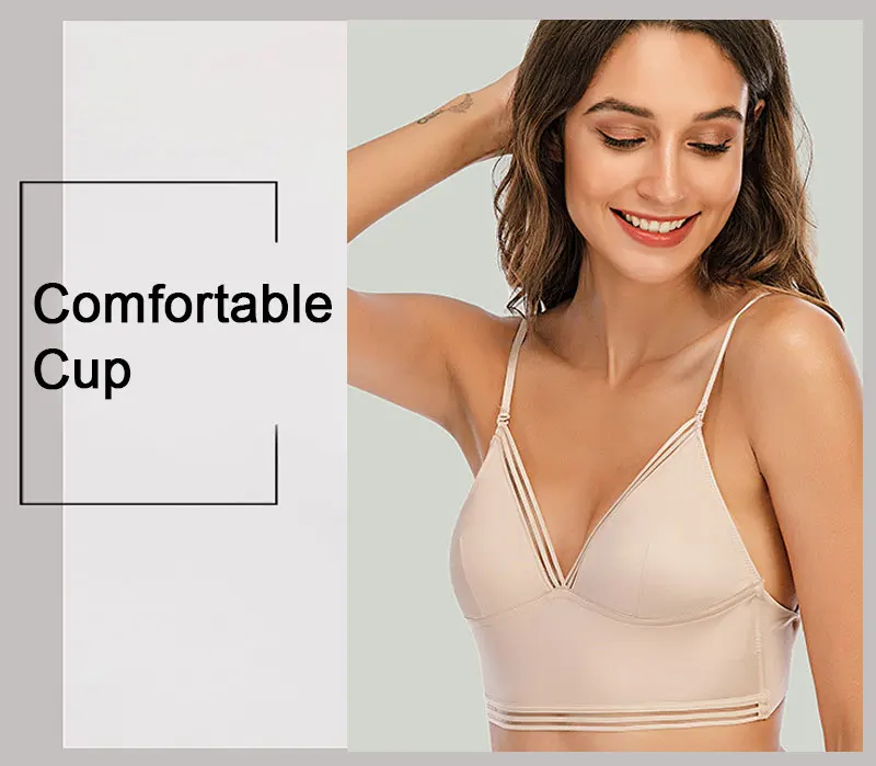 Sexy Backless Bras for Women Lace Back Deep U Low Bralette Thin Cup  Brassiere Halter Soft Seamless Elastic Underwear Tank Tops - China Women Bra  and Push up Bra price