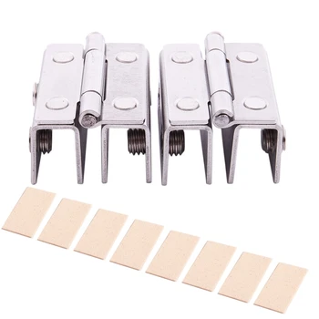 

2x Shower Glass Door Adjustable Double Clamp Hinge Silver