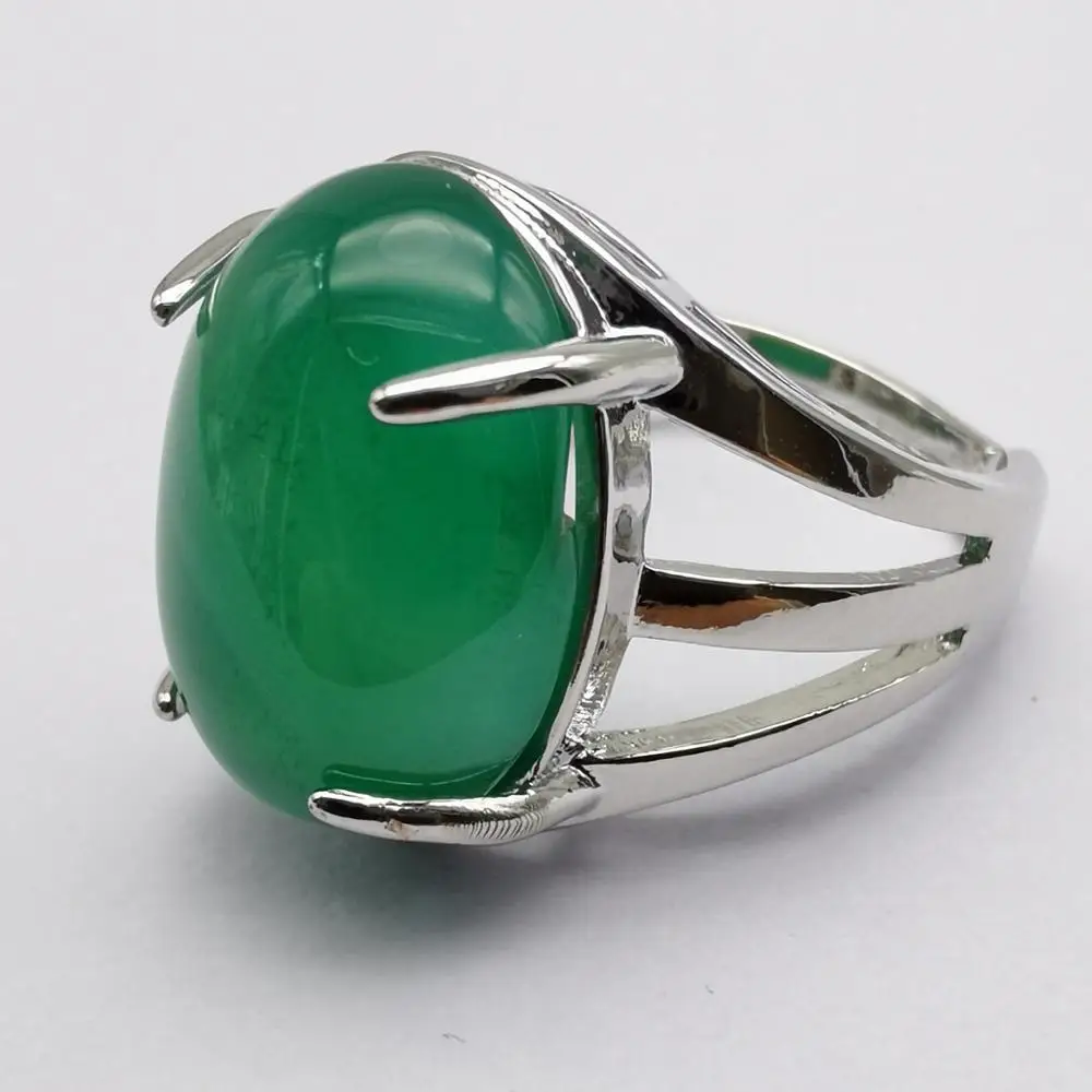 Green Veins Carnelian Stone Oval Bead GEM Finger Ring Jewelry Size 8-9 X278 | Украшения и аксессуары