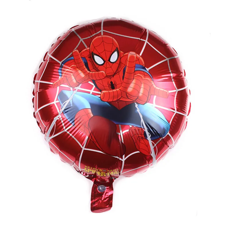 Воздушный шар из фольги с героями мультфильмов, 18 дюймов, с изображением Человека-паука, круг Фольга шар Детская вечеринка украшения