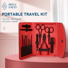 

Miss Sally 15 pcs Stainless Steel Nail Clippers Set Toenail Fingernail Cutter Pedicure Tool Travel Case Manicure Tool