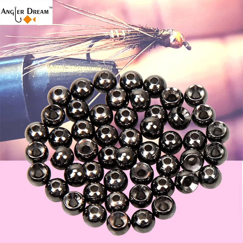 Fly Tying Material 100 Pcs Gold Copper Black Nickle Tungsten Bead Fly Tying  Beads Fly Fishing Nymph Head Ball Beads