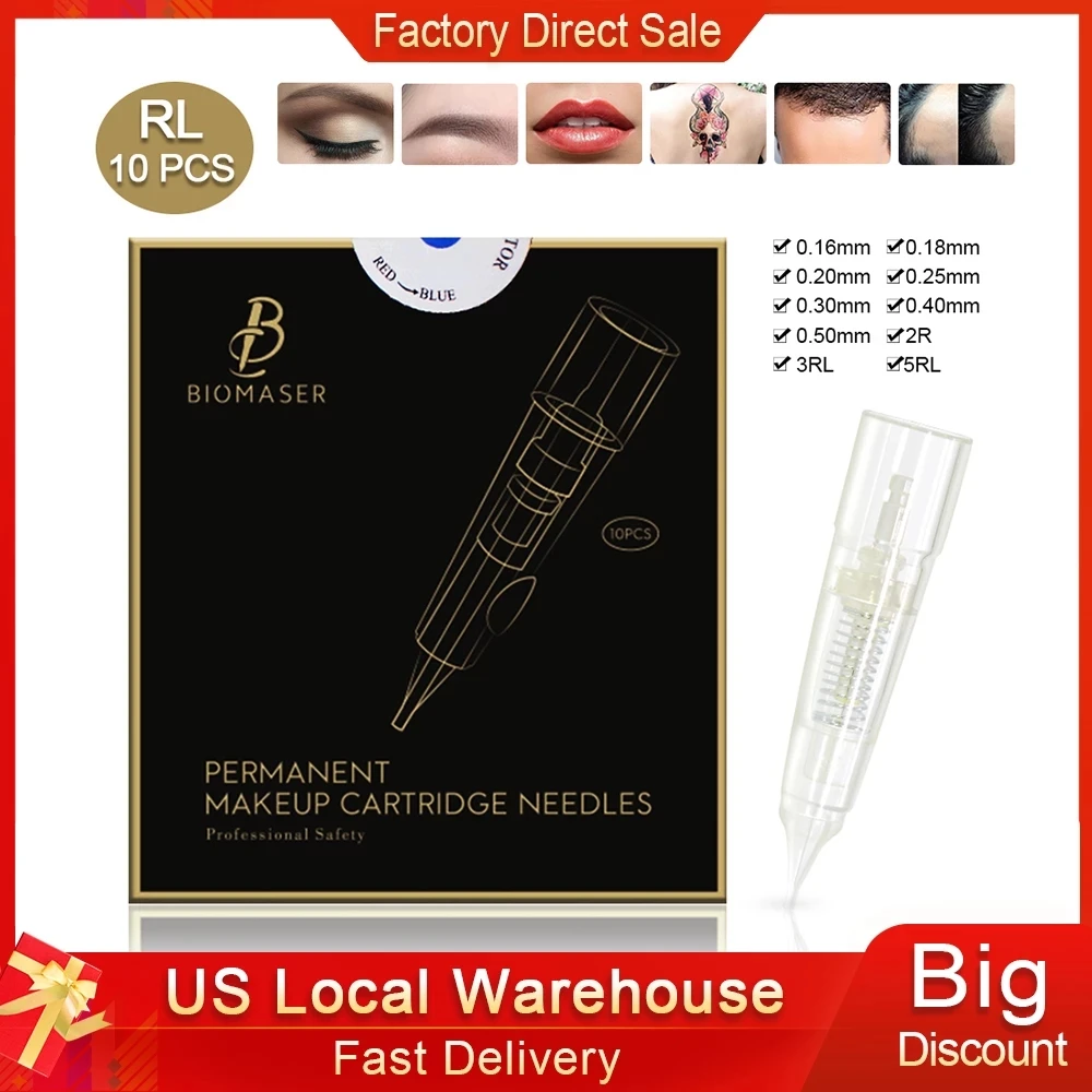 10 шт. одноразовые иглы для татуажа бровей 1R 2R 3R 5R|tattoo needles cartridges|needle cartridgetattoo |