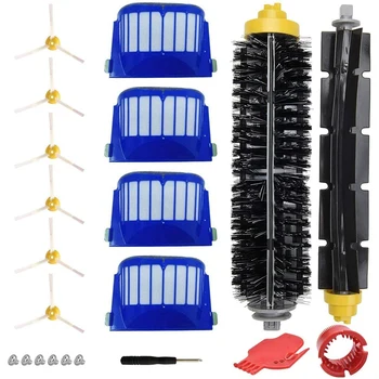 

Top Sale Replacement Parts Kit for IRobot Roomba 500 600 Series Filters,6 Side Brush,1 Pair Bristle Brush & Flexible Beater Brus