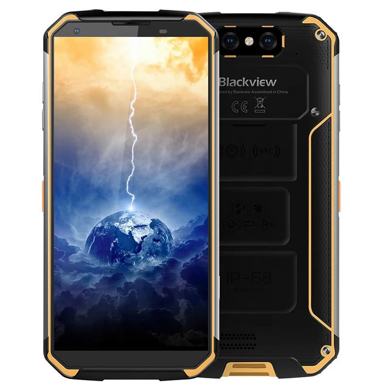 Blackview BV9500 plus Helio P70 Восьмиядерный Android 9,0 5," 18:9 MTK6763T 4 Гб ОЗУ 64 Гб ПЗУ IP68 Водонепроницаемый 4G Смартфон NFC OTG - Цвет: Yellow