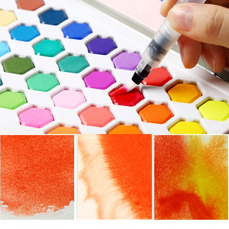 Online 36 farbe Aquarell Pigment Set Aquarell Student Hand Gemalt Tragbare Malerei Set Eisen Box wasser Farbe Kunst Liefert