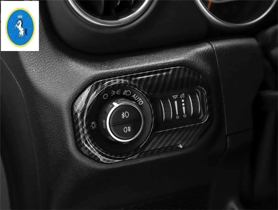 Yimaautotrims авто аксессуары фары переключатель лампы Кнопка рамка Крышка отделка 1 шт. ABS подходит для Jeep Wrangler JL