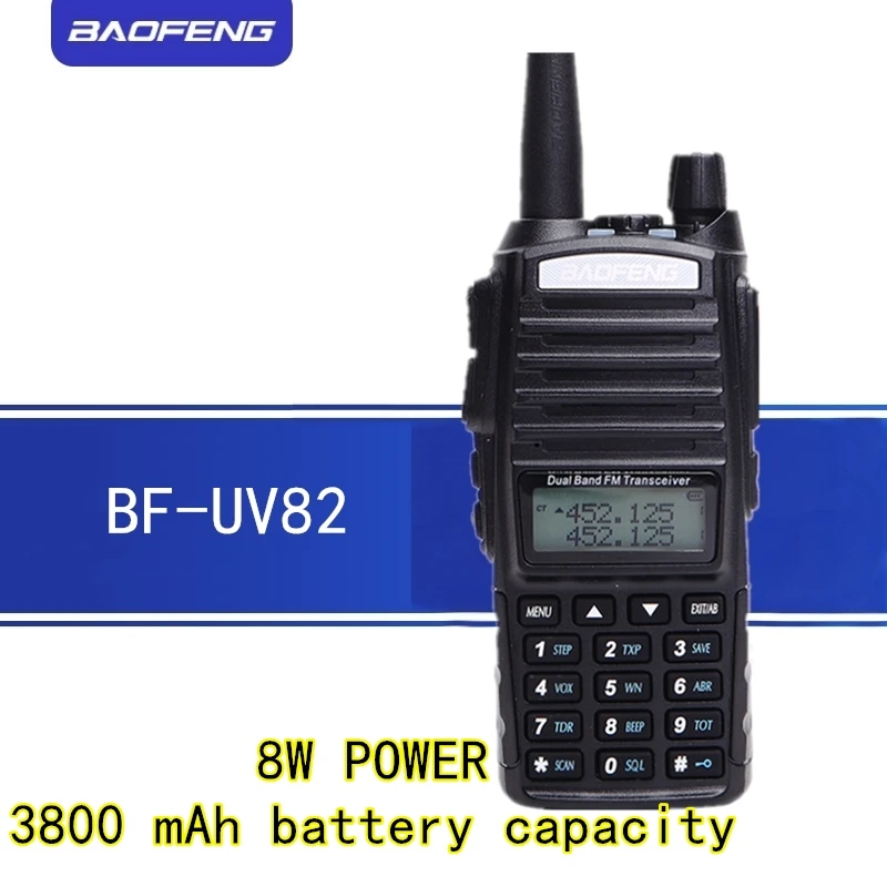 BAOFENG UV-82 Walkie Talkie 8W Cb Radio Portable Dual-Band 136-174/400-520 MHz Hunting two way radio | Мобильные телефоны и