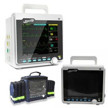 CMS6000 Portable ICU Patient Monitor Vital Signs Machine 6 Parameters Monitor ECG NIBP SPO2 Resp PR TEMP with Carry Handbag