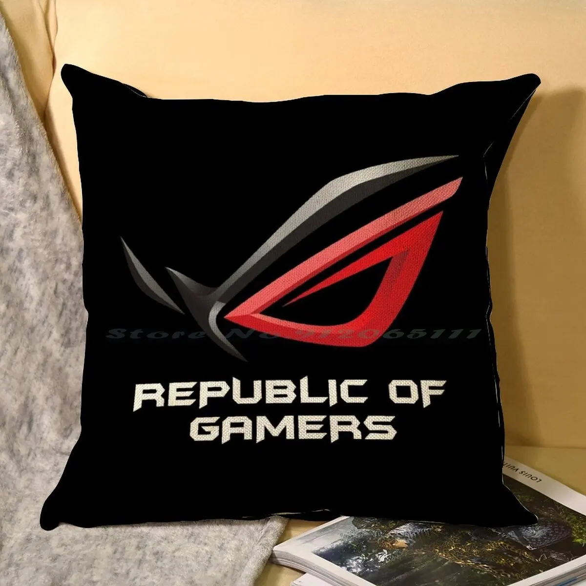 Terse Nvidia X Asus Rog - Republic Of Gamers Lap Pc Throw Pillow Cover  Pillowcase Bedding Soft Skin Cushion Cover - AliExpress