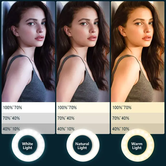 Luce Anulare Per Selfie Ricaricabile - 36 LED, 3 Colori, Clip Per Smartphone, Ideale Per Streaming E Trucco - Foto 9