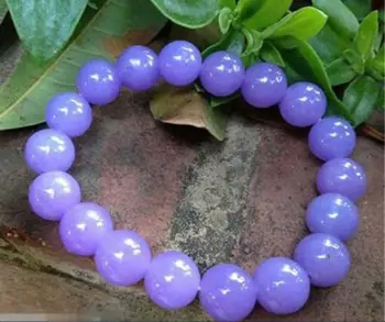 

10mm Lavender Jade Gemstone Round Beads Stretchy Bracelet 7.5''