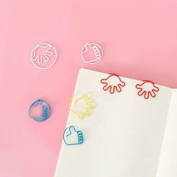 TUTU 20 pcs/pack cute coloful gestures Paper Clips Kawaii Stationery Metal Clear Binder Clips Photos Tickets Notes Letter H0473