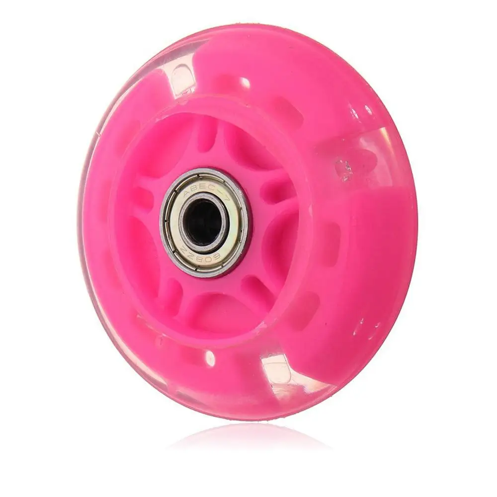 80 мм 100 мм 120 колесо для скутера светодиодный свет вспышки скутер колесо для мини микро скутер подшипники с 5 цветов - Цвет: pink-100mm