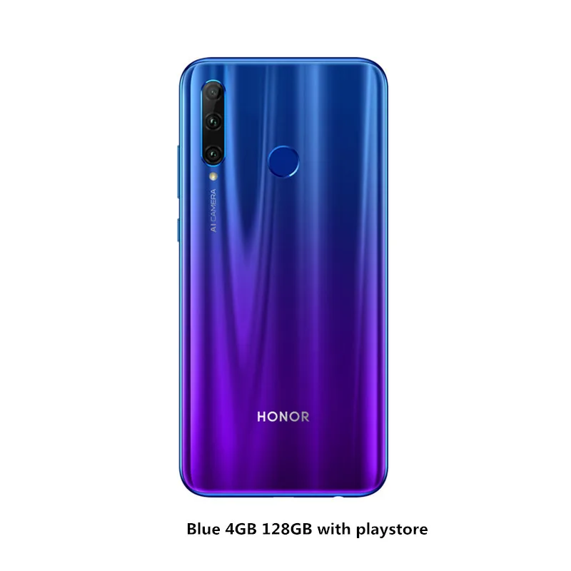 Honor 20i смартфон Kirin 710 Android 9,0 6,21 дюймов 2340X1080 32,0mp распознавание лица отпечаток пальца 3400 мАч 4G LTE мобильные телефоны - Цвет: 4G 128G Blue  with P