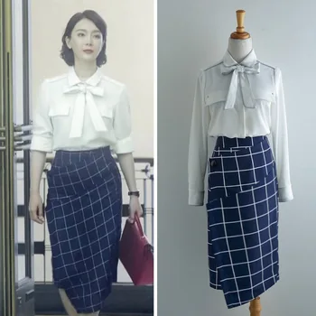 

Perfect relationship Stella's old clothes white lace up bow loose shirt Chiffon Top Women's summer