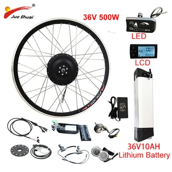 

Duty Free No Tax Electric Bike Conversion Kit 36v 500w Front Rear Hub Motor Wheel eBike Kit 36V10AH Lithium Battery LCD Display