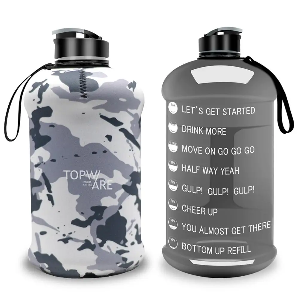 

original motivational time marker water bottle Large Capacity Tritan with Portable Strip Leak-proof for Sports Activities