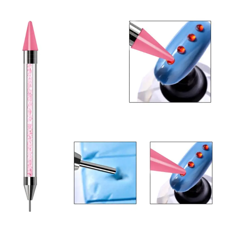 6 Pcs/set Nail Sequins Studs Rivets Colorful Rhinestones Kit with Tweezers R3MF