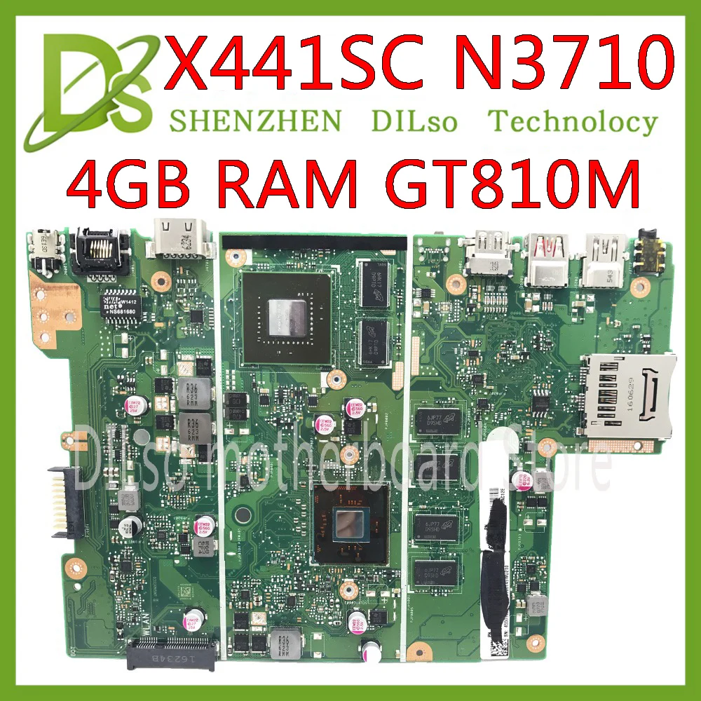KEFU X441SC для ASUS X541 X441 X441SA материнская плата REV2.1 GT810M N3710 4 Гб ОЗУ протестированная