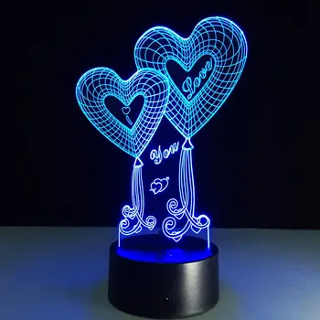 

3D Acrylic 3D LED Light Desk Light Table Lamp Night Light Touch Control Indoor Lighting Gifts Valentine Wife Gift Creative