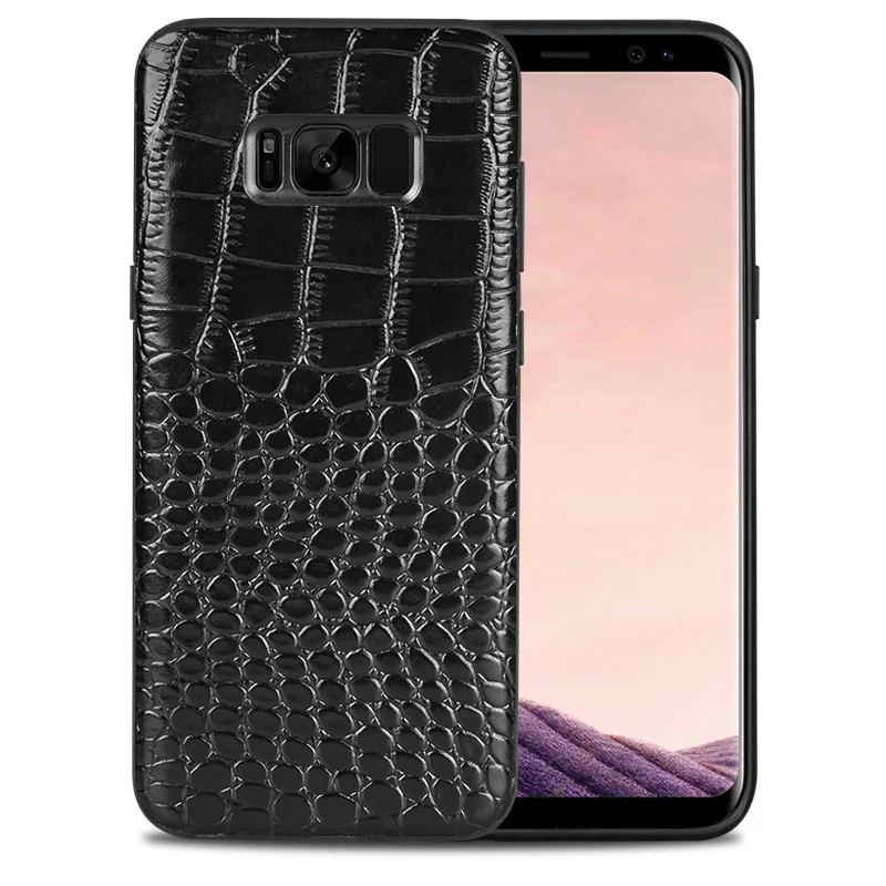 

Genuine Leather Phone Case For Samsung Galaxy S8 S9 Plus s10 Case Crocodile Texture Back Cover For S7 Edge A5 A7 J3 J5 J7 2017