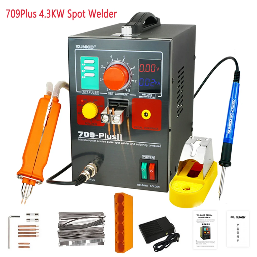 SUNKKO Battery Spot Welder Machine 4.3KW Automatic Pulse Battery Welding Machine With Spot Welding Pen 220V110V Welder Equipment