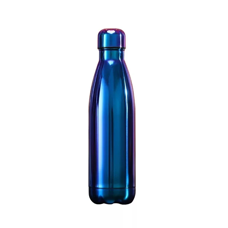 Логотип на заказ 500 мл Спортивная бутылка для воды Термос бутылка из нержавеющей стали термосы чашка бутылка для воды подарочные чашки - Цвет: Purple