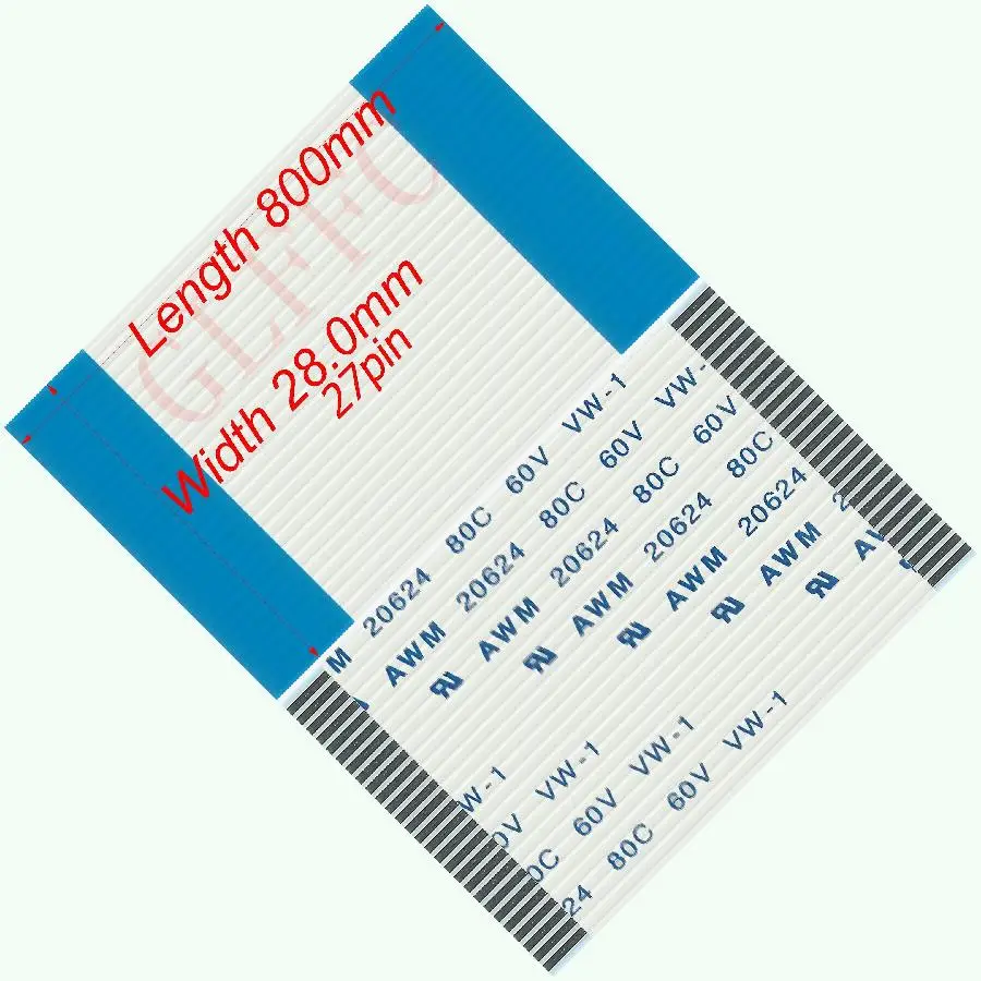 27pin 1,0 шаг 800 мм-800 мм a-тип Гибкий плоский кабель FFC awm 20624 ROHS для ttl lcd DVD Компьютера - Цвет: 800