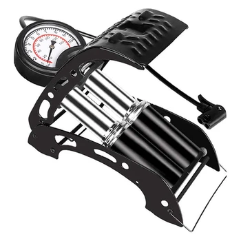 

Bike Foot Air Pump, Double Cylinder Portable High-Pressure Steel Inflator Pump MTB Cycling Accessories for Bicycle Tire