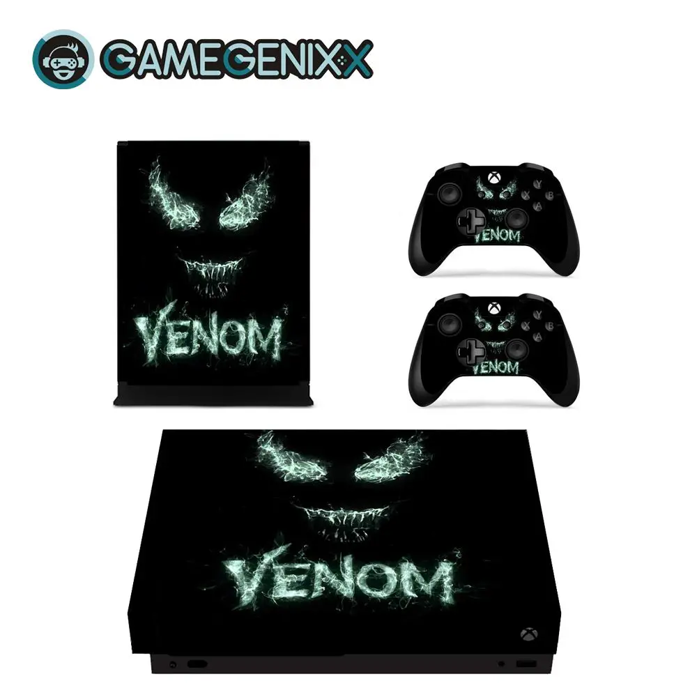 GAMEGENIXX виток винилопласта с наклейкой для консоли Xbox One X и 2 контроллера-Venom - Цвет: Venom