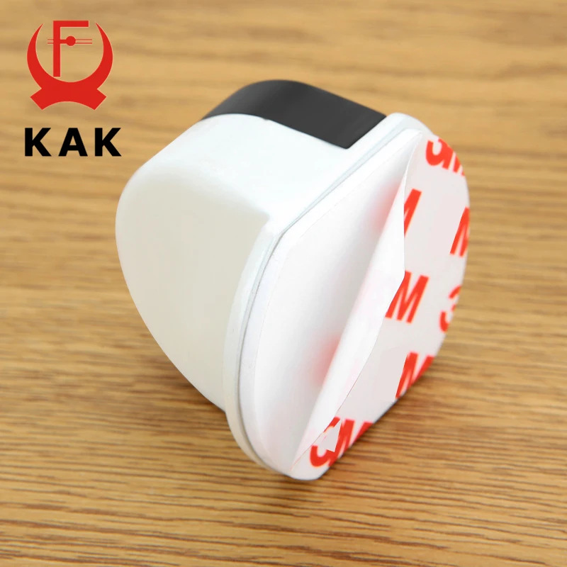KAK Stainless Steel Door Stopper Non-punch Sticker Water-proof Door Holder Hidden Rubber Stop Furniture Hardware