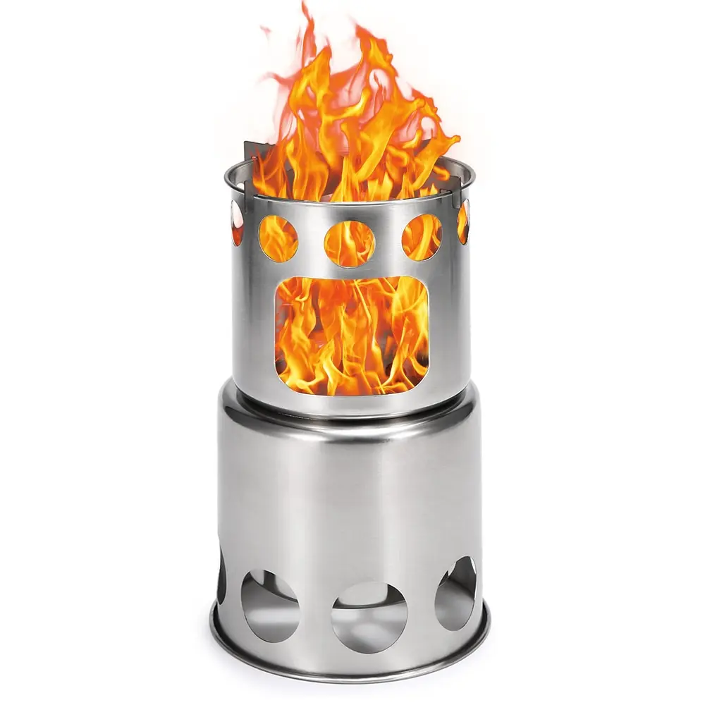 LIXADA Portable Outdoor Wood Stove Camping Folding Cookware Burning for Backpacking Survival Cooking Picnic Hunting | Спорт и