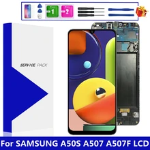 Para samsung galaxy a50s a507 lcd tela de toque digitador assembléia substituição para samsung a50s a507fn/ds a507f/ds a5070