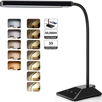 

Led Desk Lamp Usb Charging Port 7 Levels Dimmer Light Eye-caring Touch Control Reading Lamp Gooseneck In College Dorm Lash Table