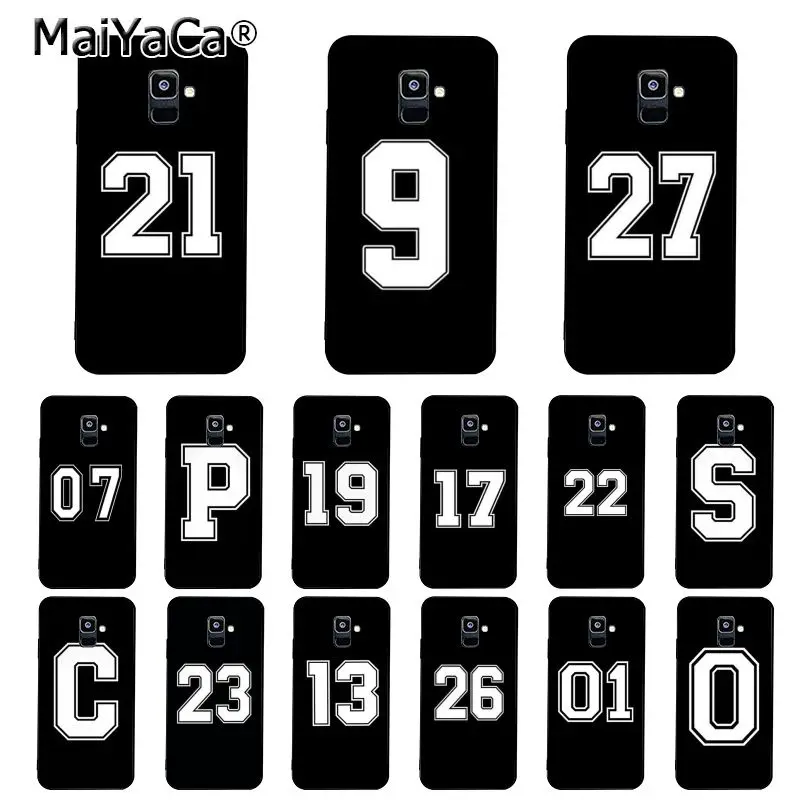 MaiYaCa S O C 9 7 счастливый номер и черная буква чехол для телефона Samsung Galaxy A51 A71 A80 A7 A50 A70