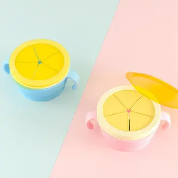 

Baby Spill Proof Snack Cup Infant Double Handle Silicone Biscuits Feeding Bowl