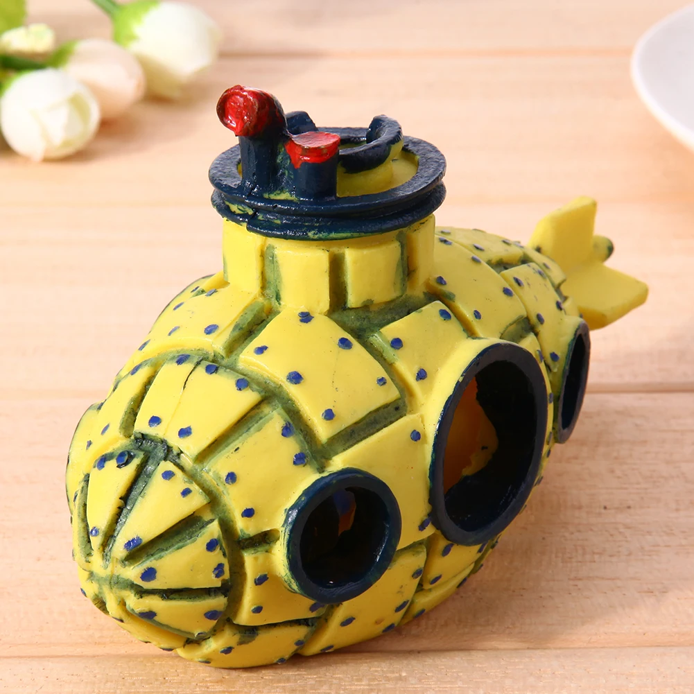 

Resin Aquarium Submarine Fish Tank Decoration Ornaments Wreck Aquatic Fish Hiding Cave Landscaping Decoration