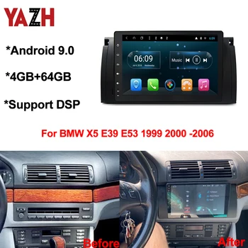 

YAZH Android 9.0 Car GPS Multimedia For BMW 5 Series E39 X5 E38 E53 1990-2006 With 9.0" IPS Radio Video Display 4G SIM Card DSP