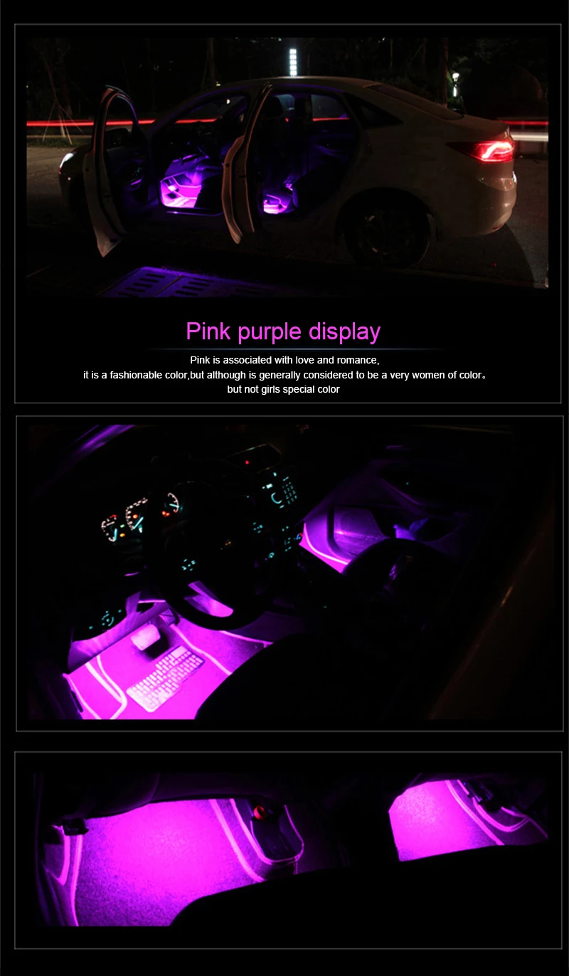 4 шт. Автомобильный RGB светодиодный светильник s цвета для стайлинга автомобиля декоративные атмосферные лампы для автомобиля Автомобильный интерьерный светильник с пультом дистанционного управления 12 В