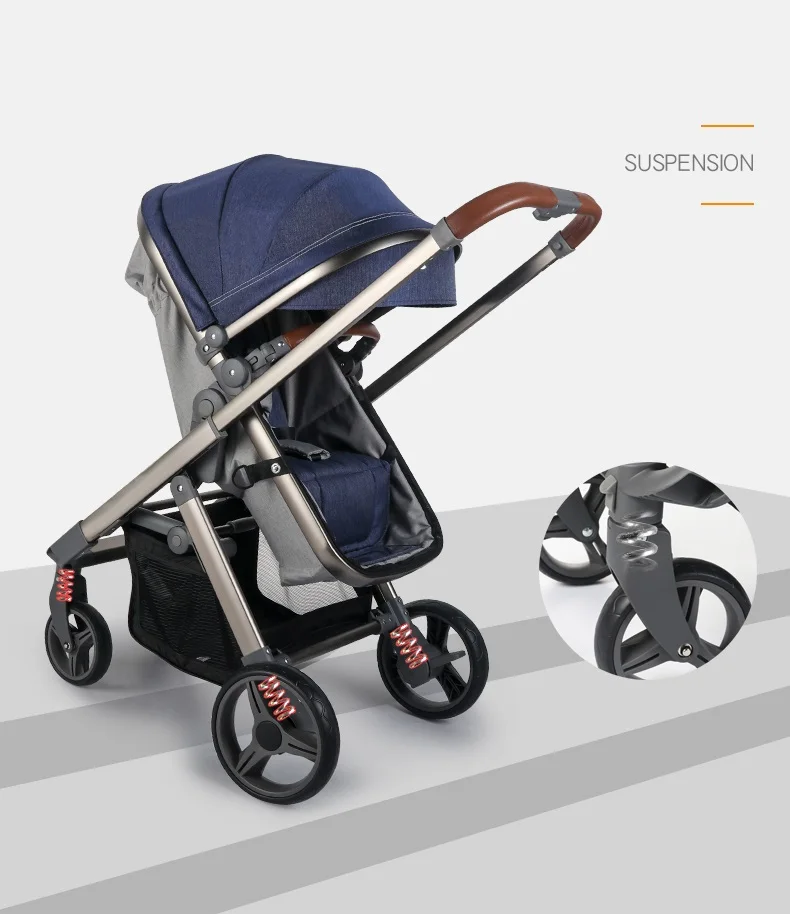 2 в 1 детская коляска с люлькой, высокая Ландшафтная и портативная легкая весовая коляска, киндерваген, сиденье переворачивающееся складной подходит для новорожденных