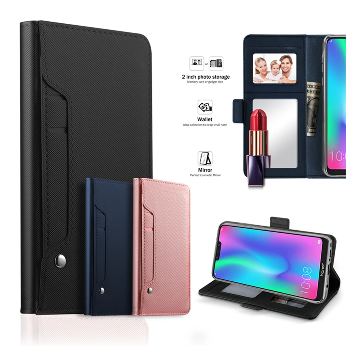 Для Samsung Galaxy Note 10 Pro Чехол для телефона из искусственной кожи с отделениями карт
