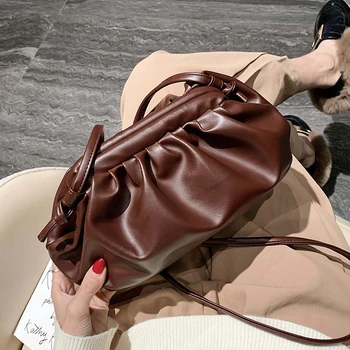 

Luxury Clouds Package Soft Leather Crossbody Dumpling Bags For Women 2020 New Simple Style Shoulder Messenger Bag Handbags Purse