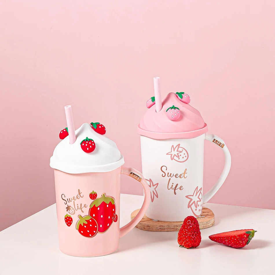 Kawaii Strawberry Ice Cream Mug Coffee Cup - 17 - Kawaii Mix