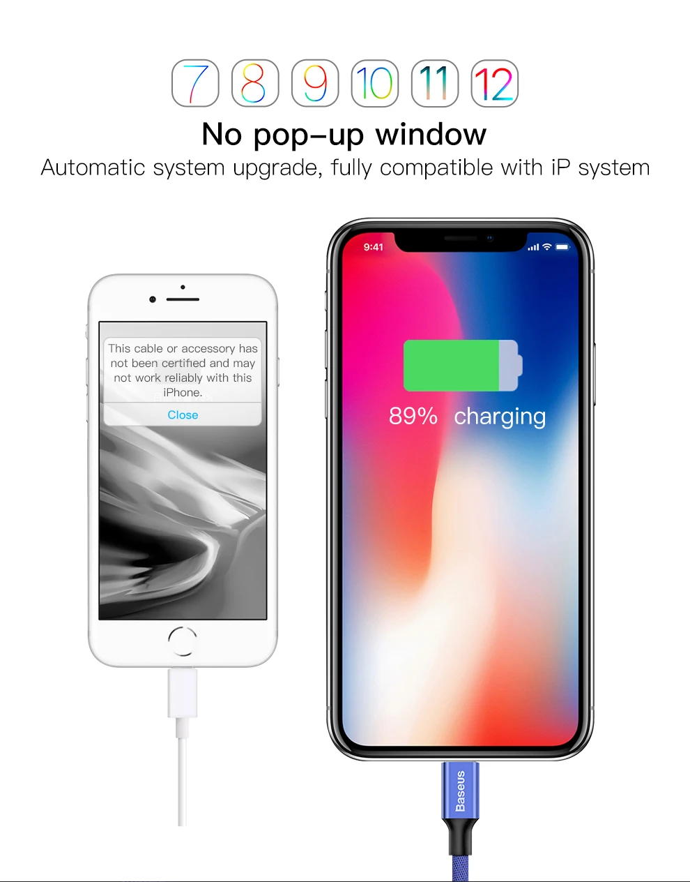 Короткий usb-кабель Baseus lightning 0,5 м 1 м 2 м 3 м 5 м кабель зарядного устройства для iPhone xs max xr 8 7 6s plus 5 11 ipad pro