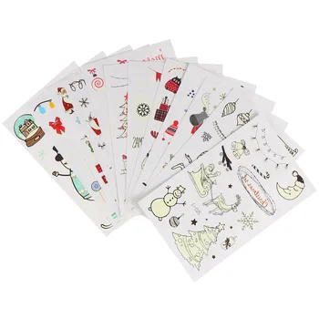 

12pcs Christmas Tattoos Stickers Temporary Waterproof Party Supplies Luminous Stickers Face Stickers for Fun Parties Bar