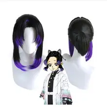 Аниме Demon Slayer Kimetsu no Yaiba Kochou Shinobu косплей парик термостойкие синтетические парики+ парик шапка+ бабочка шпилька